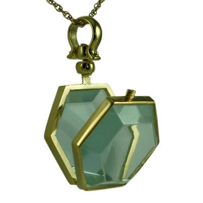 Hexagon Glass Locket Memorial Jewelry II